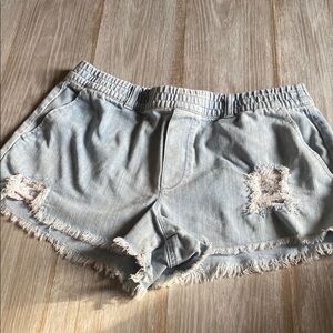 aerie | Light Blue Distressed Denim Shorts SzM.